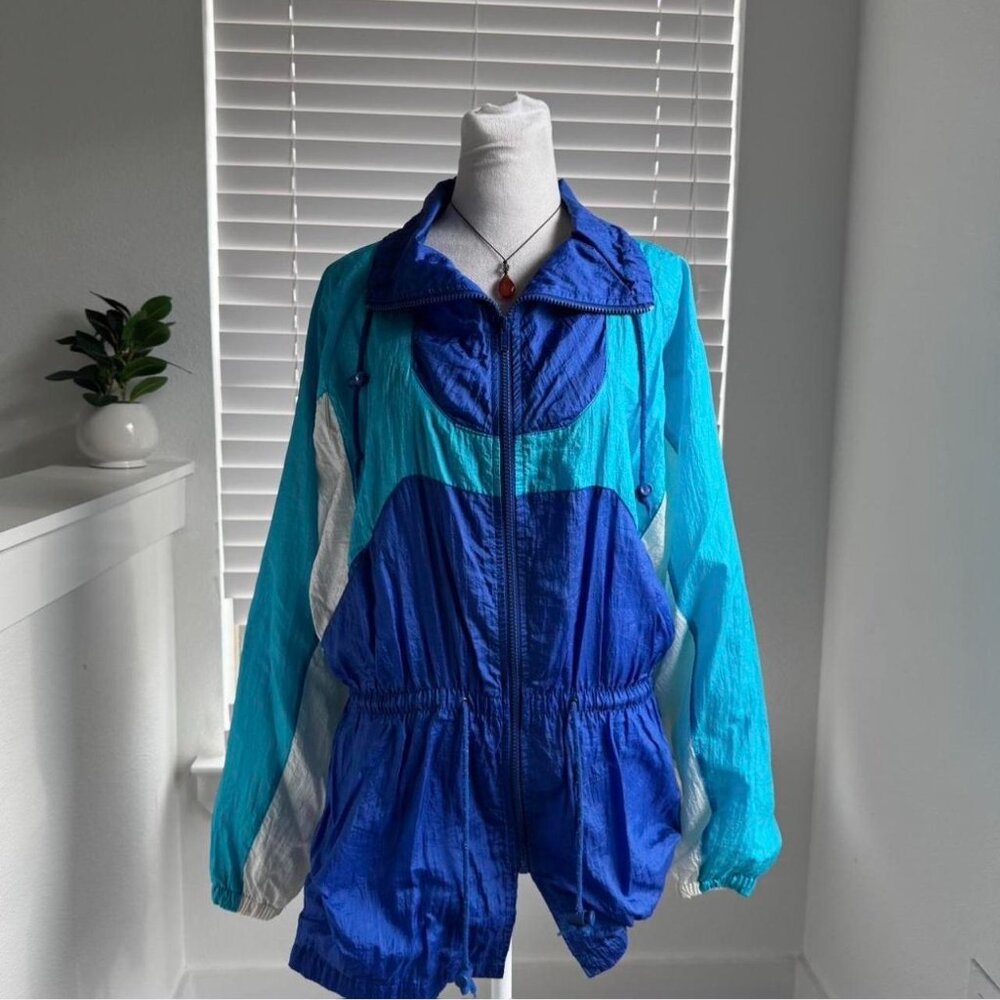 Pro Spirit Blue & White 90s Windbreaker Jacket 🌊⚡ | Retro Sportcore